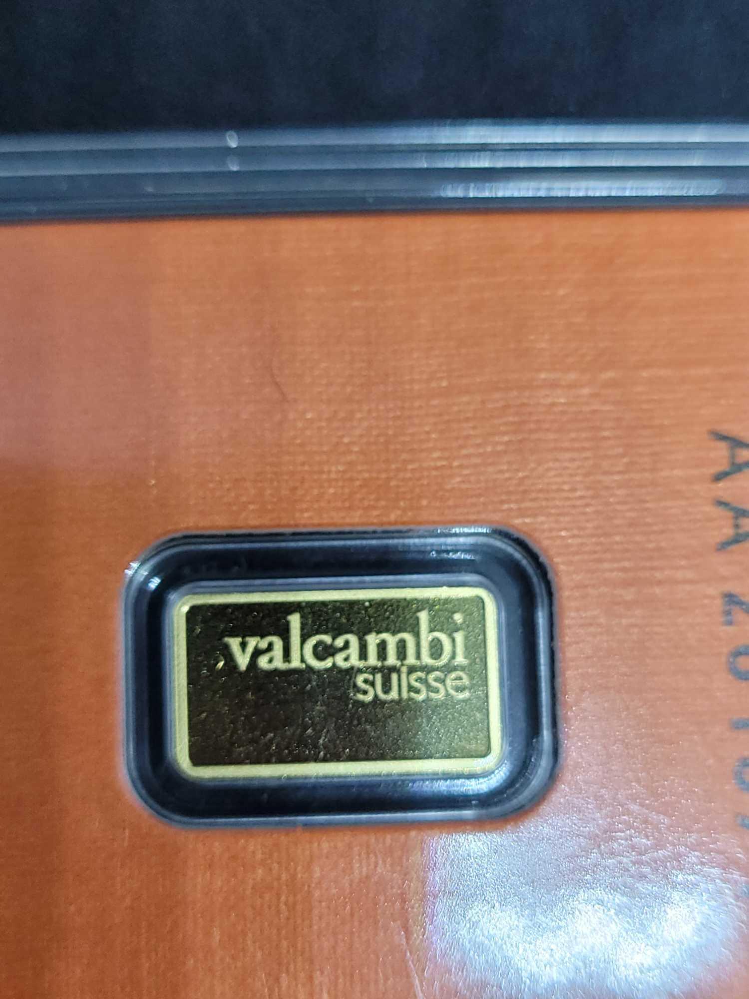 Gold 1 Gram Gold Bar Carded by Valcambi Suisse. .999 Pure Gold Certified & Assayed