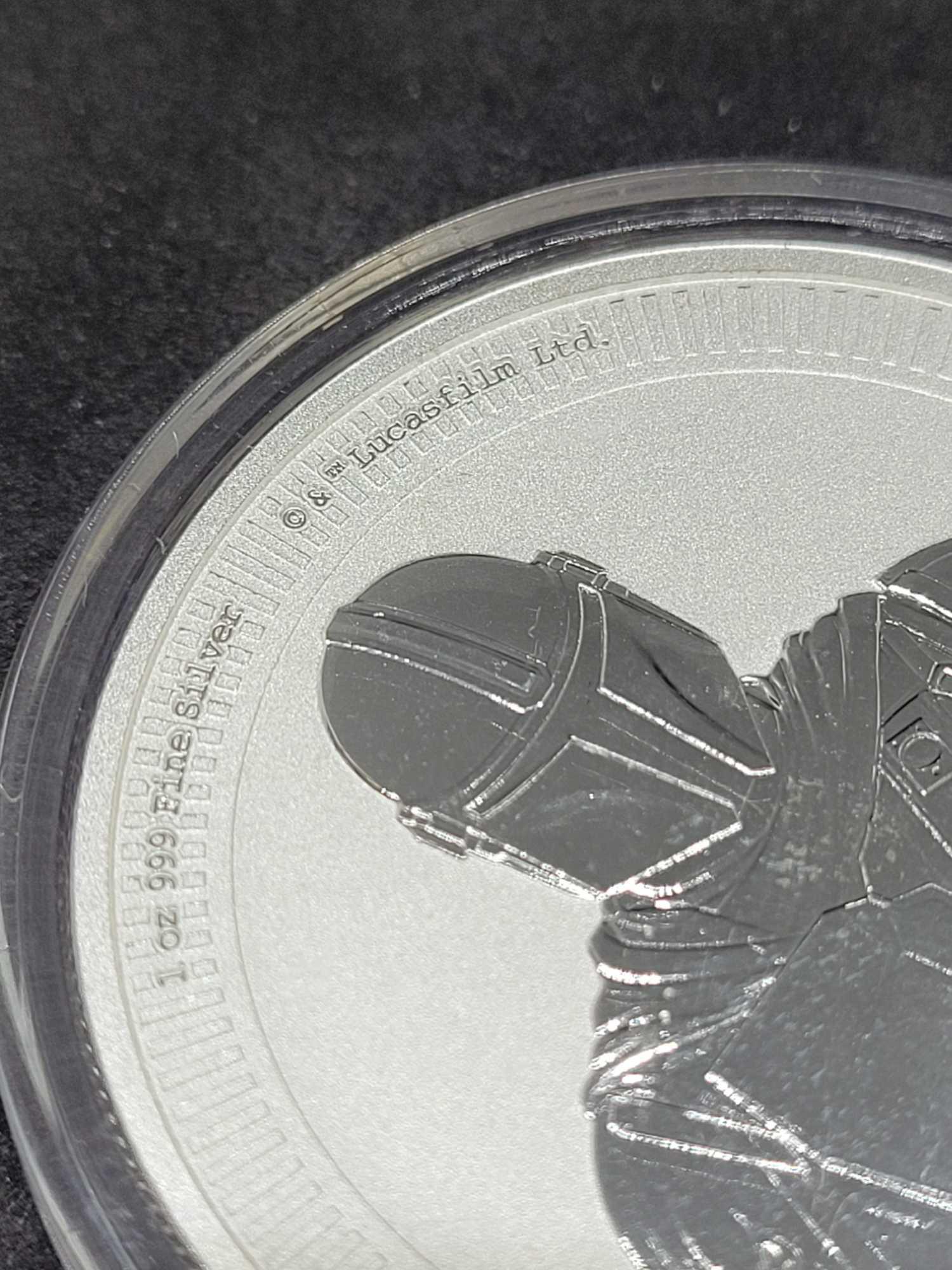 Mandalorian Star Wars 1 Troy Ounce .999 Fine Silver $2 2021 from the Island of Niue