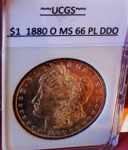 Morgan silver dollar 1880 o gem bu pl ms++ rare date glassy high grade pq Stunner
