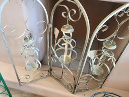 Metal Fireplace candle holder Wine rack table and Plant stand