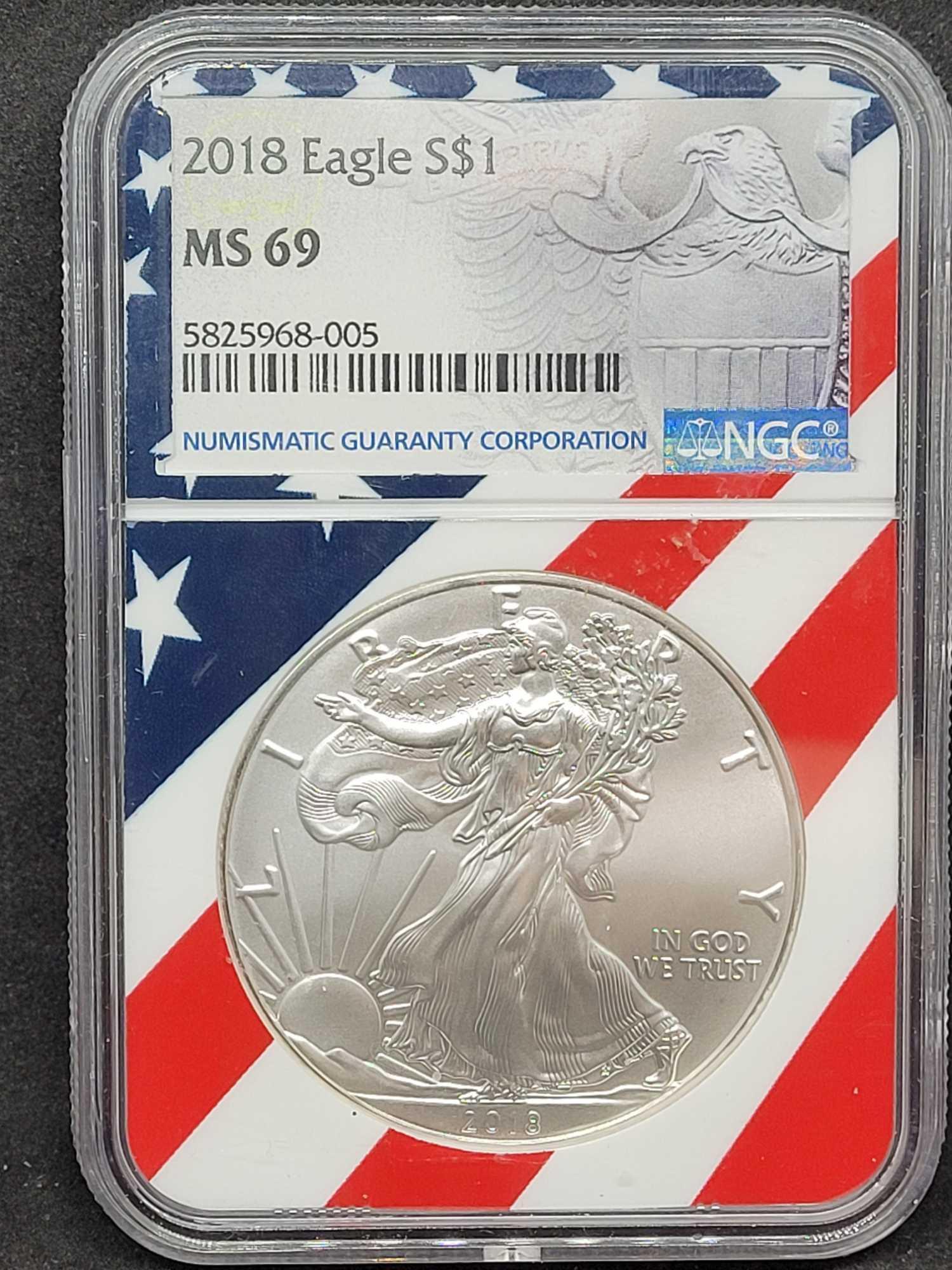 MS69 Silver Eagle lot 10 coins 2010-2019