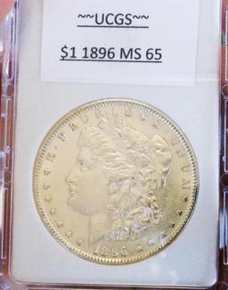 Morgan silver dollar 1896 gembbu pastel Rainbow high grade ms+++