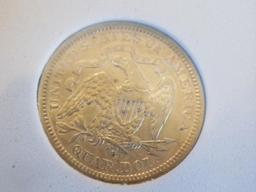 Seated liberty Quarter 1876-S Frosty BU++ UNC with luster rare type coin