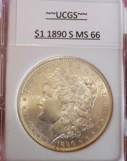 Morgan Silver Dollar 1890-S Gem BU Semi Pl Blazing MS++ Frosty Better Date