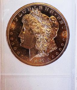 Morgan Silver Dollar 1887-S Gem BU DMPL Mega Rare Date Monster Glassy Mirrors