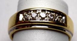 Diamond ring 1/2 ct fancy 14 kt gold diamonds tested earth mined 7 white high end diamonds vs+ 8.4 G