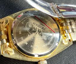 Gold Tone 12 Diamonds Genuine tests as 18k Mens Gruen Precision Watch 237-6M50