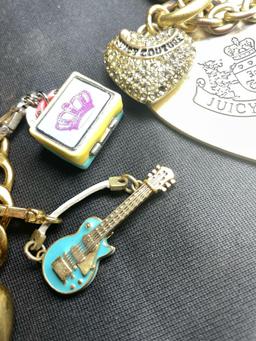 Juicy Couture Charm Bracelet With Blue Electric Guitar. Ultra Rare