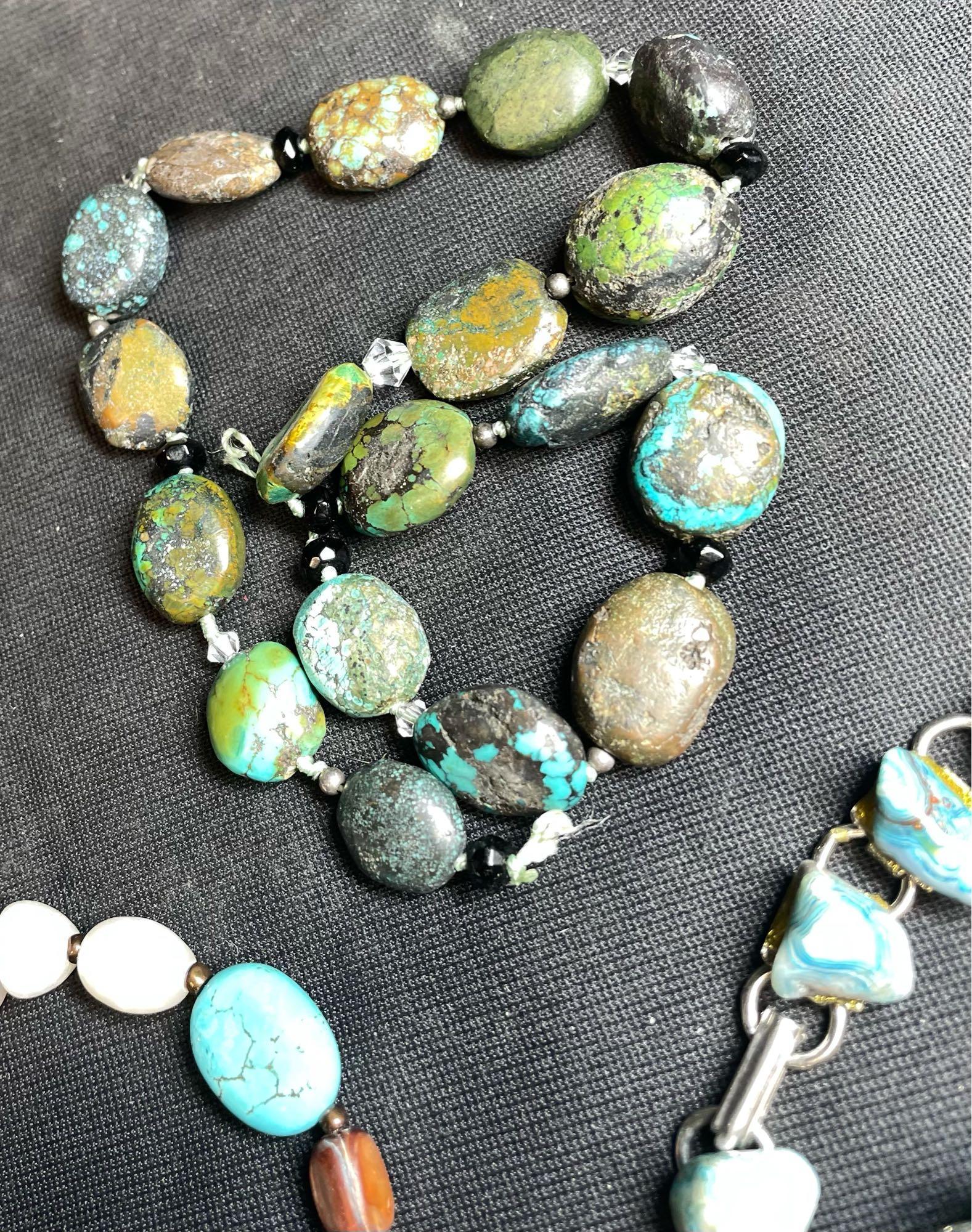 Sterling Silver Turquoise Nugget and Turquoise Jewelry Lot