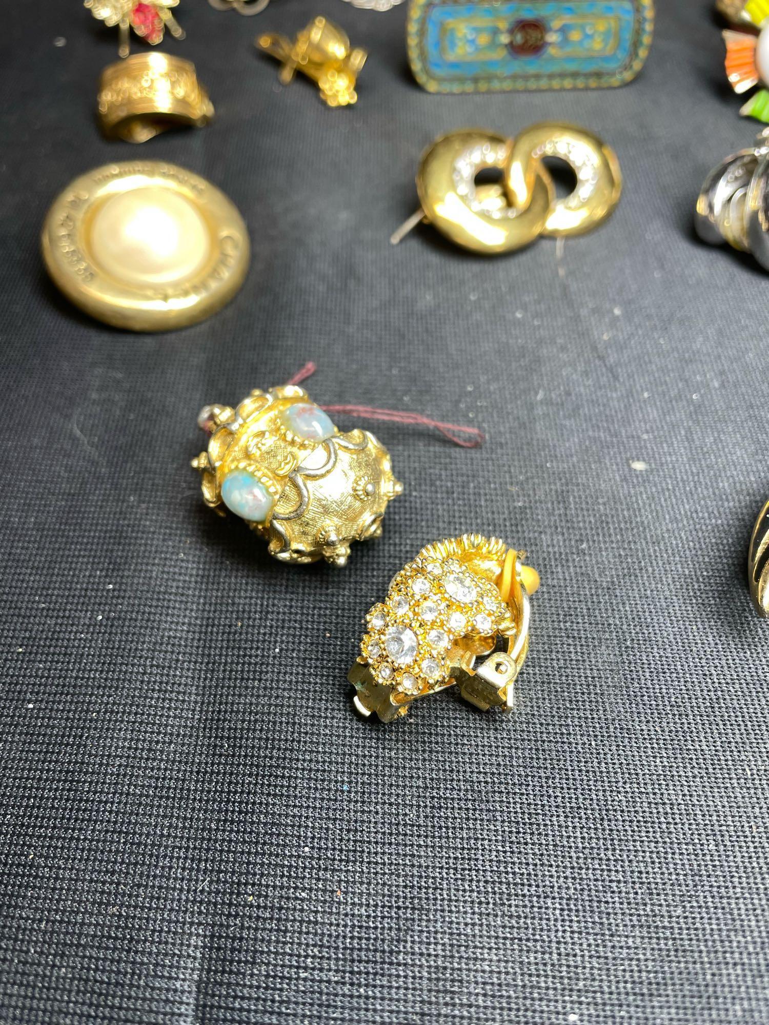 High End Snap On Ear Rings, Vintage Cameos. Chanel, C. Dior, Haskell, Givenchy