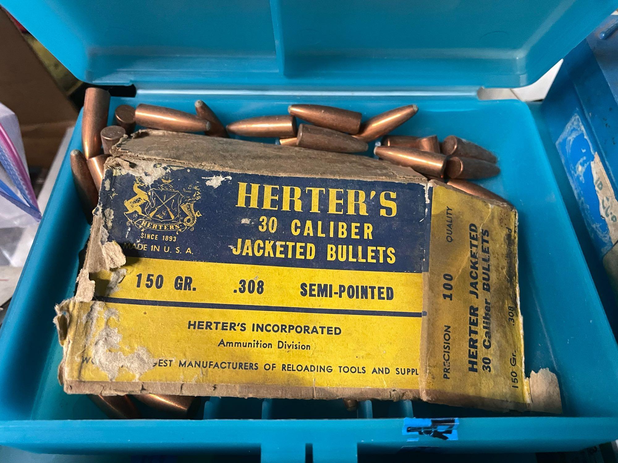 Huge Reloading Ammo Making Lot. Bullets and Casings. 30 Cal, 9mm more. Speer, Sierra, Herters