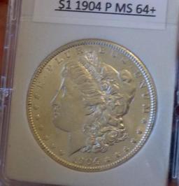 Morgan silver dollar 1904 p gem bu blazing frosty white rare date beauty