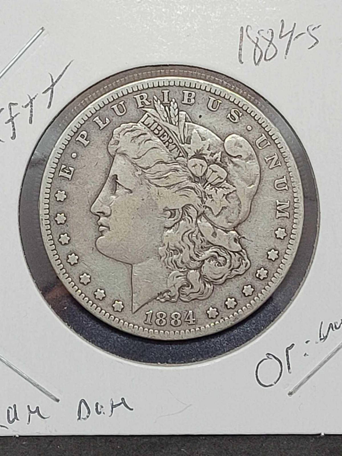 Morgan Silver Dollar 1884 S XF+ rare date original better grade beauty