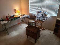 Sewing Room Contents - Folding Table, Retro Furniture, Chairs, John Hogan Vintage Clothing, etc.