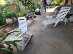 Backyard - Gas BBQ Grill, Large Potted Plants, Religious Statues, Wood Benches, Swings, etc.