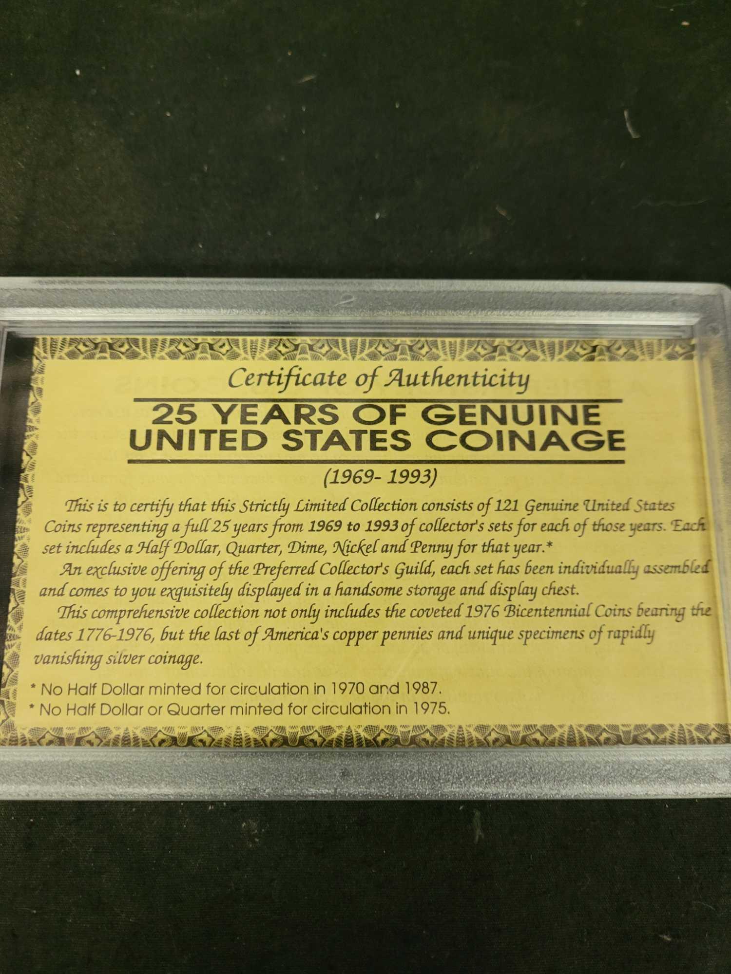 25 years United States coin sets