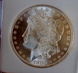 Morgan silver dollar 1880 s gem bu blazing proof like pl stunner glassy beauty