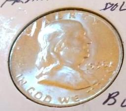 1958D Franklin Half. Uncirculated BU MS+++++ Higher Grade. Nice Coin