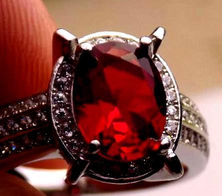 ruby and diamond ring 925 sterling new designer wow piece 5+ cts