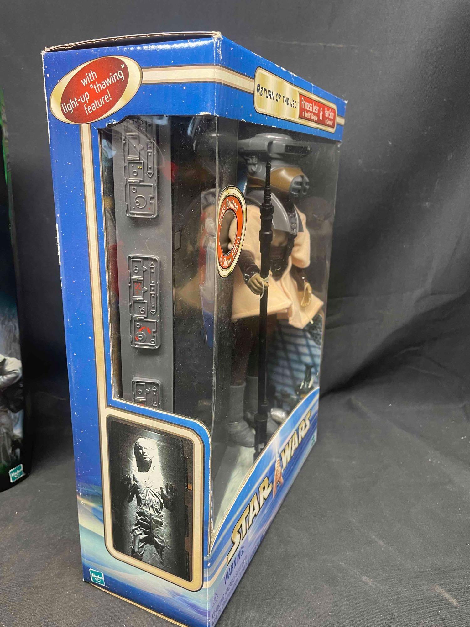 Luke Skywalker w/ Yoda. Leia Boushh Disguise Han Solo Carbonite 12 Inch