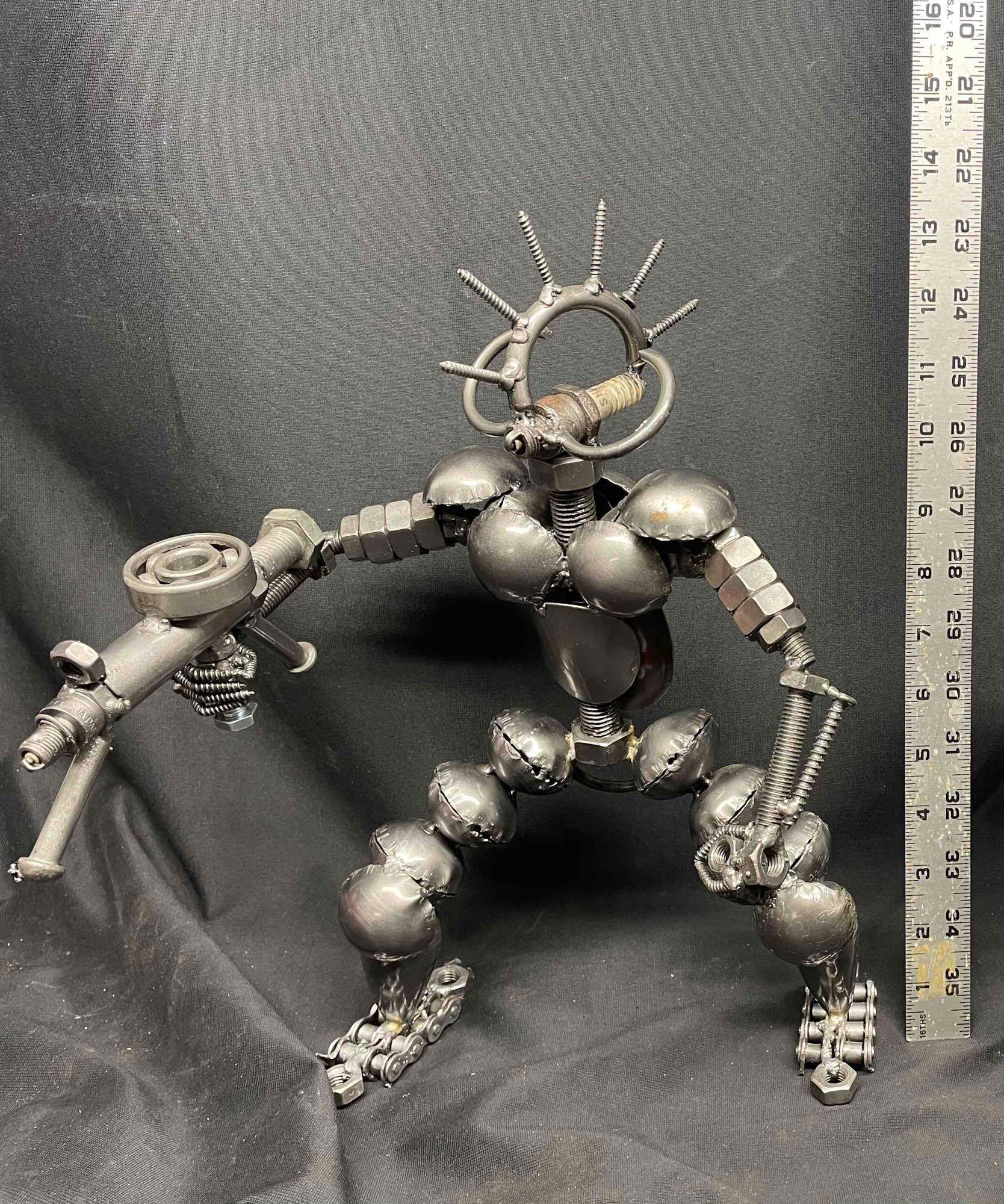 Nuts n Bolts Metal Sculpture. Alien Monster Robot New Modern Art