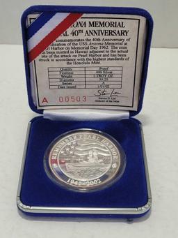 USS Arizona 40th Anniversary Silver Proof Coin .999 Silver 1 Troy Ounce