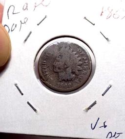 Indian cent 1869 mega rare date vf++ full date so rare premium coin