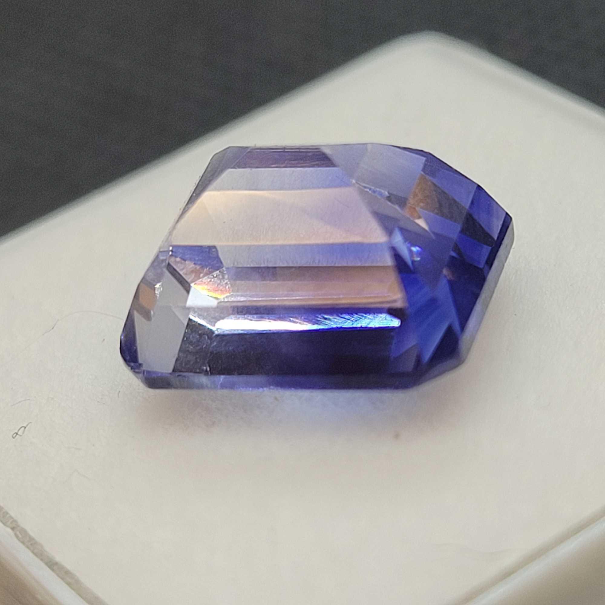 Emerald cut sky blue Sapphire gemstone Stunning 8.31ct