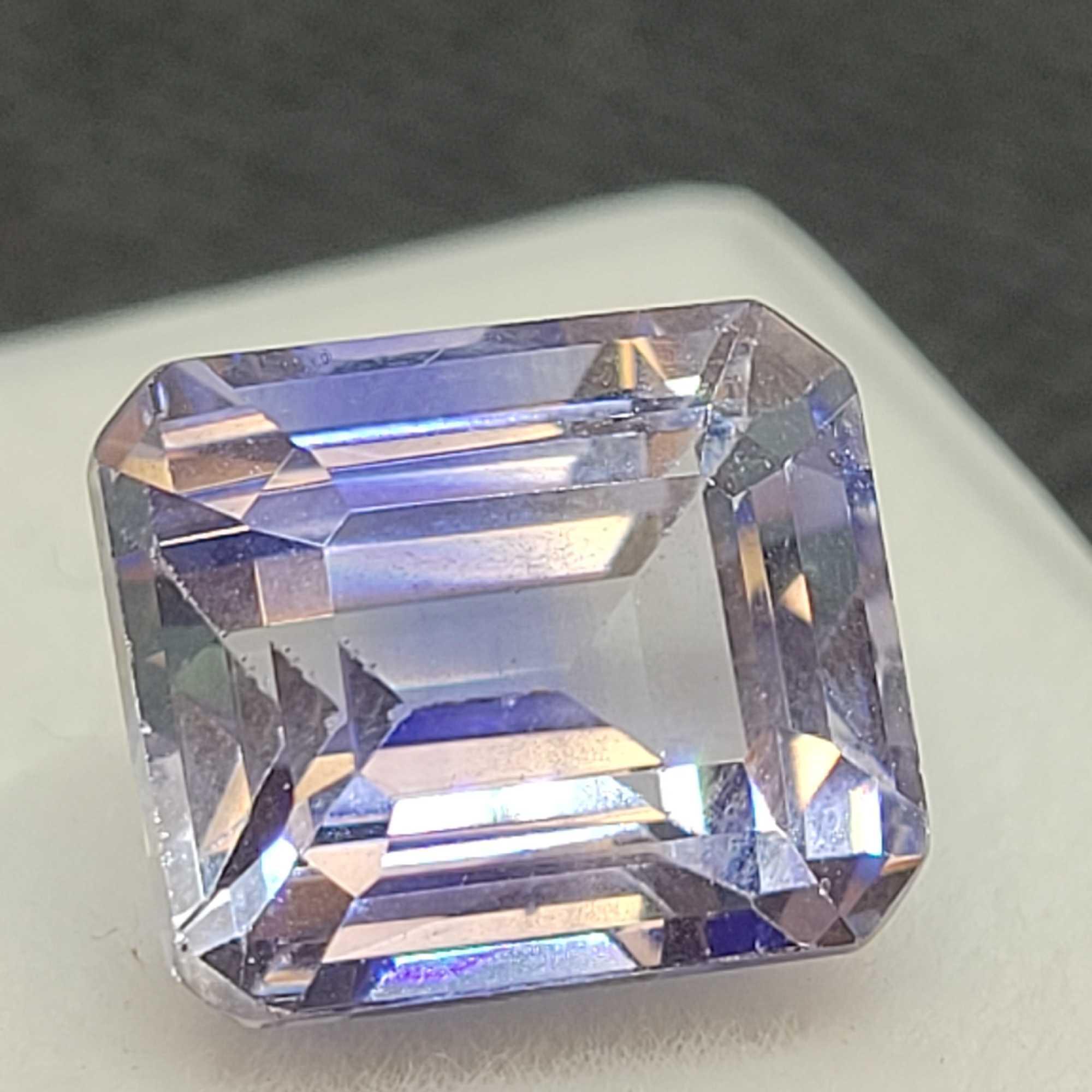 Emerald cut sky blue Sapphire gemstone Stunning 8.31ct