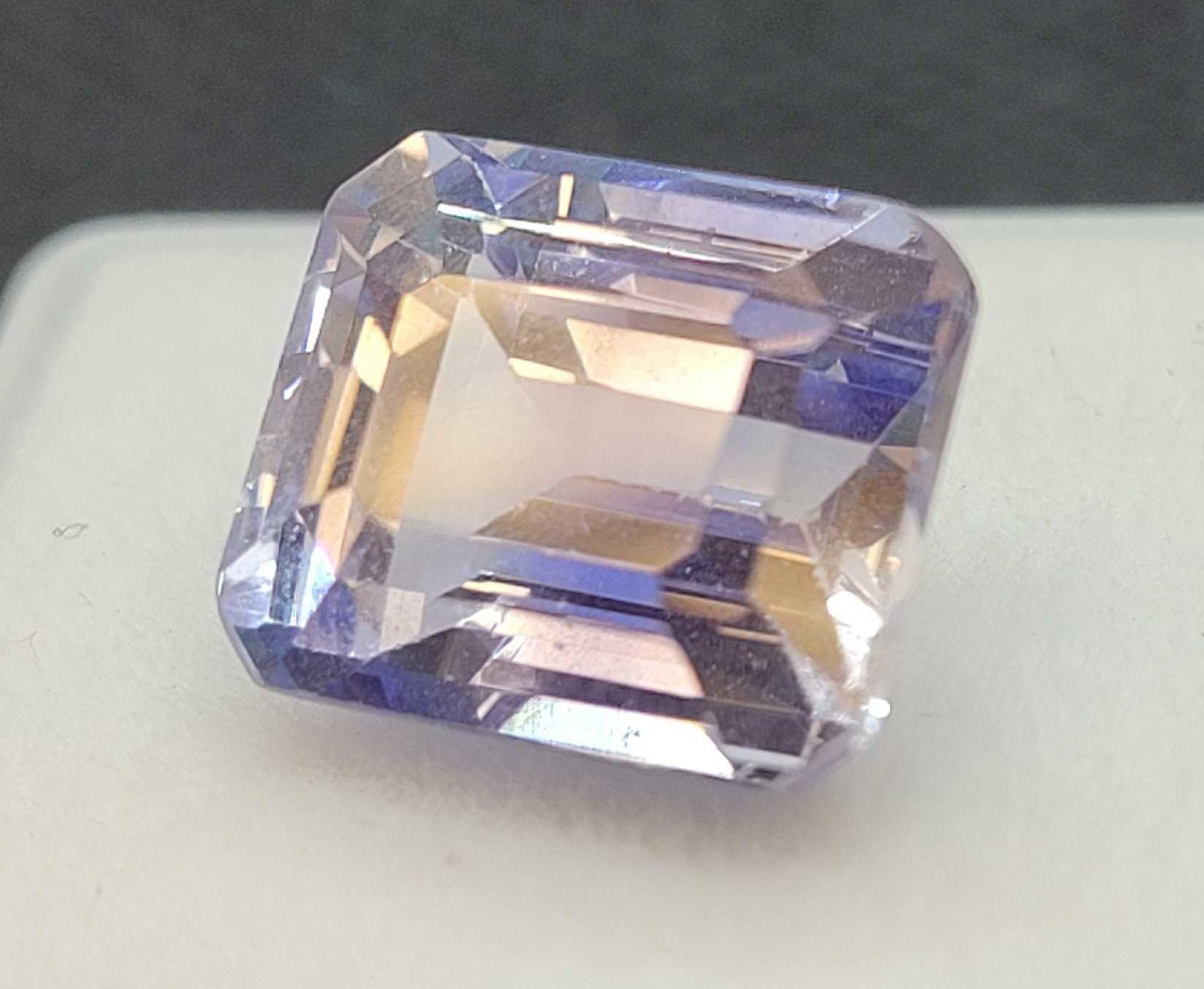 Emerald cut sky blue Sapphire gemstone Stunning 8.31ct