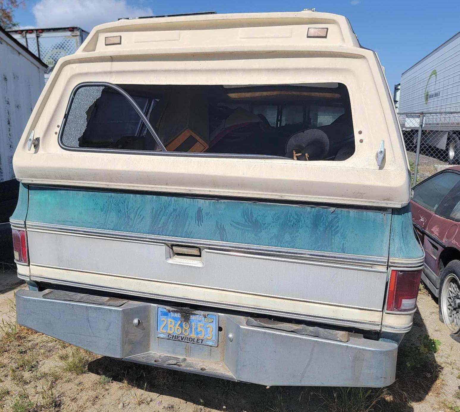 1979 Chevy Scottsdale c20 Pickup Truck with camper shell non running for parts w/ title