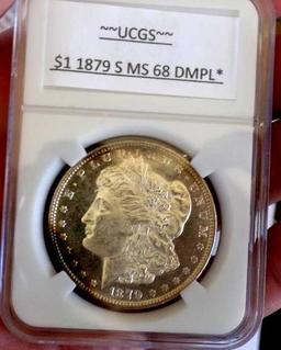 Morgan silver dollar 1879 s gem bu dmpl rainbow cameo monster mirrors rare find