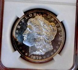 Morgan silver dollar 1879 s gem bu dmpl rainbow cameo monster mirrors rare find