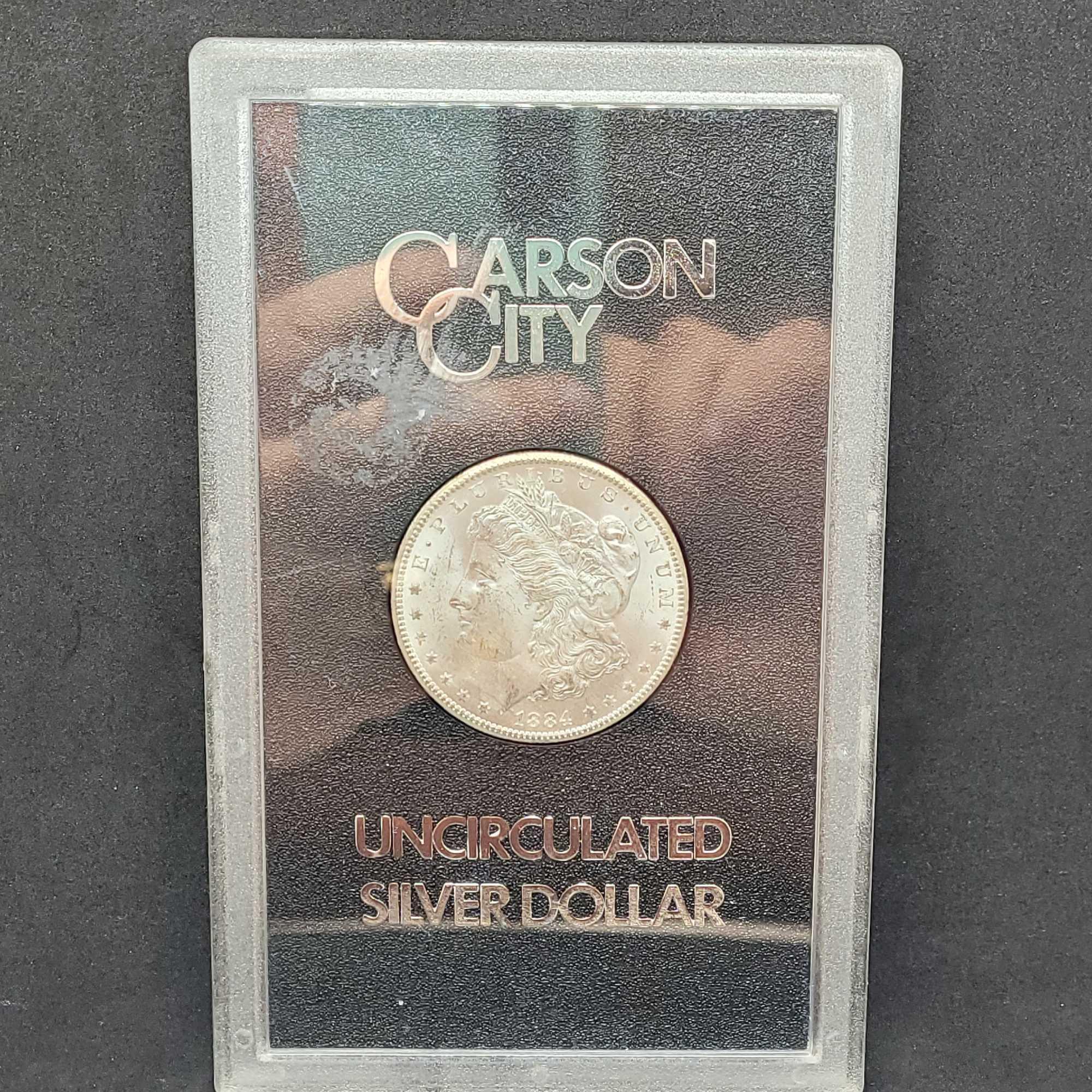 Uncirculated 1884 Carson City Morgan Silver dollar GSA
