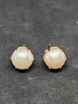 set of 14kt pearl earrings 2.12 grams