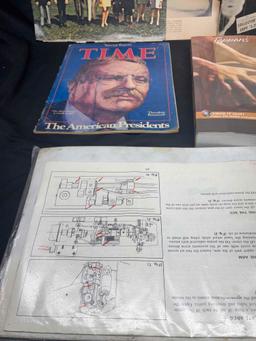 Ephemera Lot. Old Magazines, Robert Kennedy, Michael Jackson, Manuscripts for books by JG Wilson