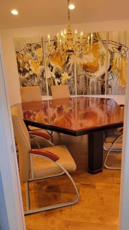 Dining Room Furniture, leather chairs, and Artwork (click photo to see more)