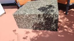Granite table with 2 Sunbrella chairs (terracotta color) (click photo to see more)