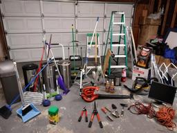 ladders, tools, trashcans, utility items etc.