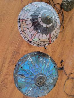 Two Tiffany inspired Dragonfly design table lamps