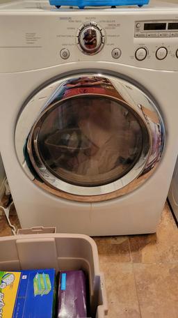 Lg Front load washer Dryer Cleaning supplies contents of hall closet