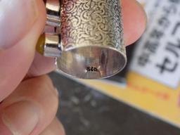 Fire opal sterling silver ring designer new stunning piece firy orange 6.9 grams
