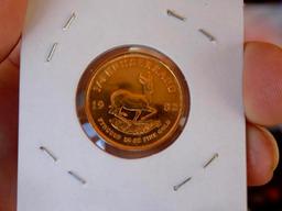 gold krugerand 1982 proof 1/4th oz stunning cameo nice bullion coin