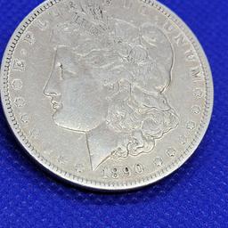 1890 Morgan silver dollar AU Great date.