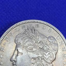 1890 Morgan silver dollar AU Great date.