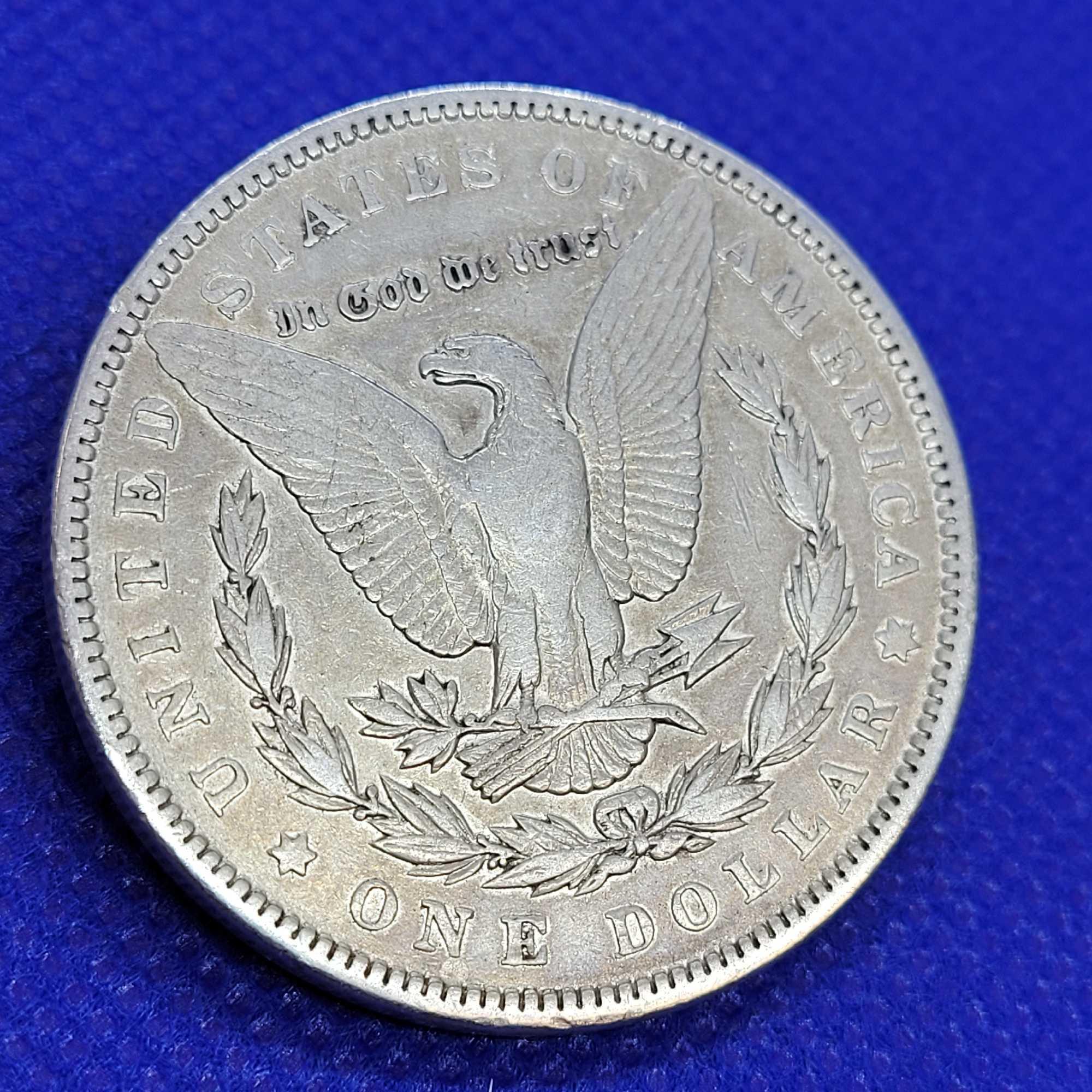 1890 Morgan silver dollar AU Great date.