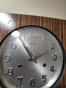 Vintage 1950s Mid Century Seiko 30 Day Japan Wall Clock and Calendar