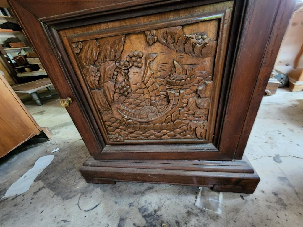 Hand Carved Asian Style Grandfather Clock