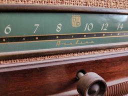 Vintage airline turntable cabinet with records 1960s