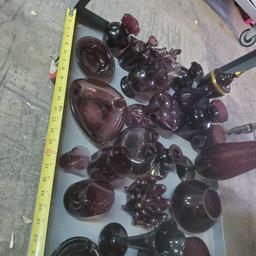 Lot of vintage purple glass vases ashtrays Goodwill Location